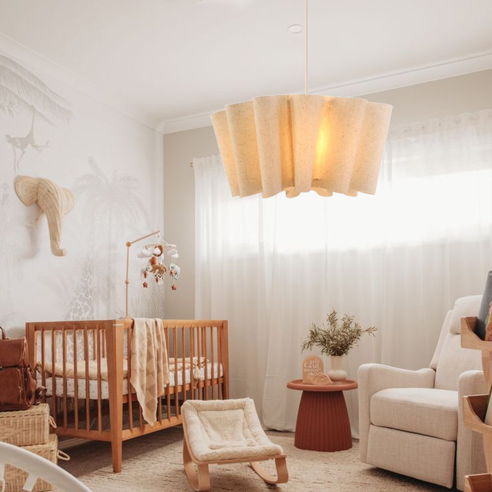 Nordic Fabric Pleated Pendant Lights Modern Restaurant Decorative Chandelier