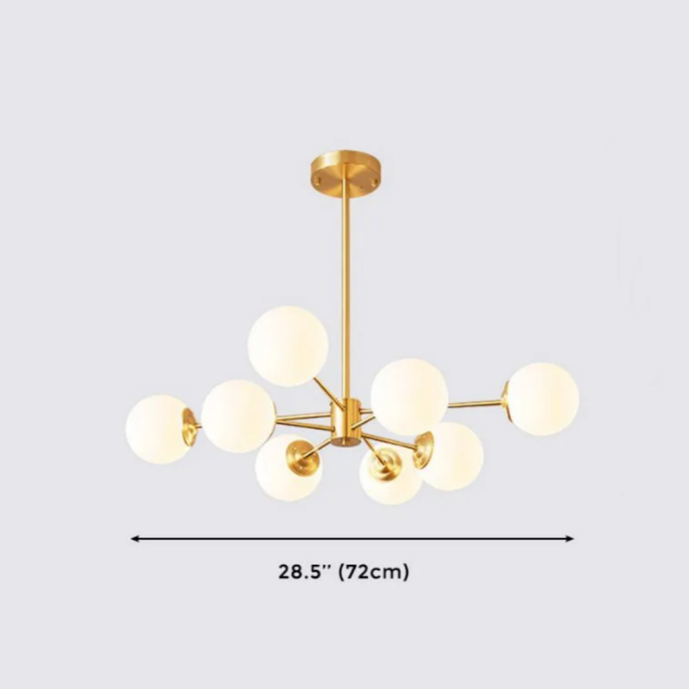 8-light Sputnik Gold Chandelier Brass Ceiling Light