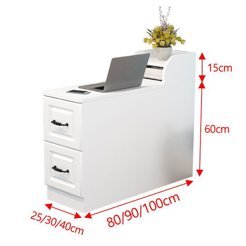 Living Room Sofa Side Storage Cabinet with Drawers End Table