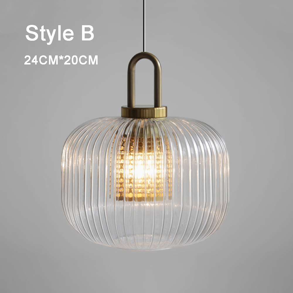 Clear Glass Pendant Light Shade With Brass Fitting