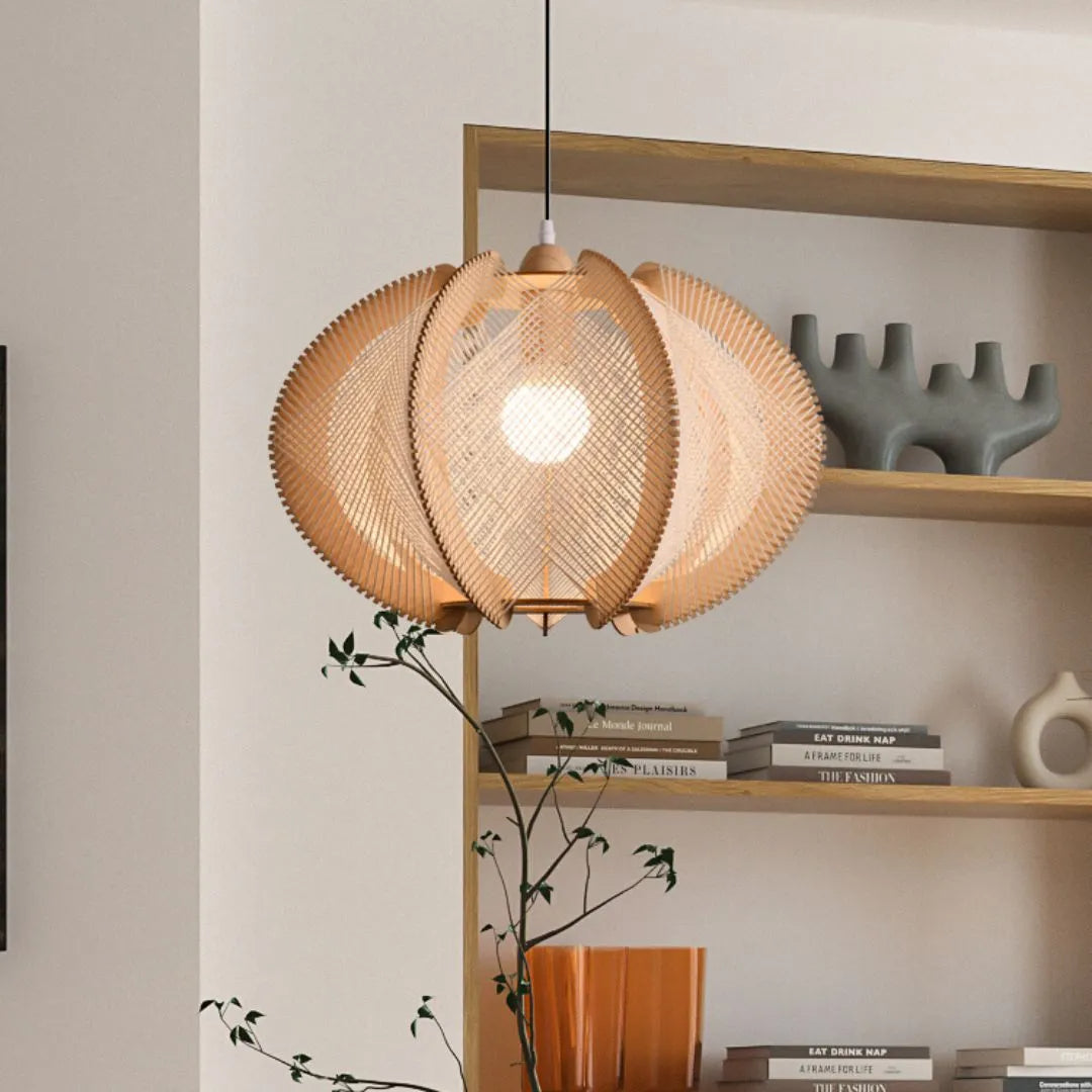 Mid-Century Scandinavian Wood Pendant Lights