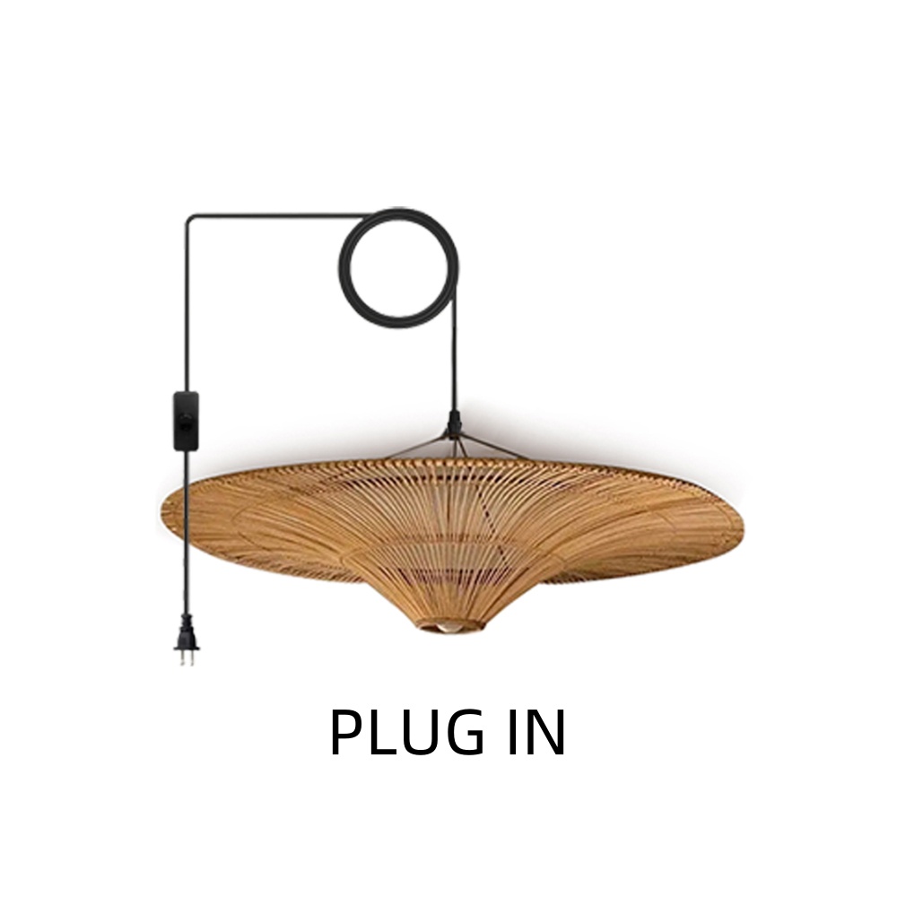Large Modern Rattan Pendant Light Ceiling Lampshade 60CM