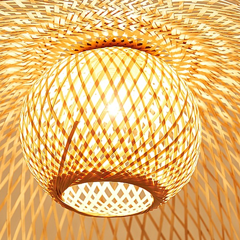 Japanese Style Bamboo Pendant Lamp Dining Room Bedroom Lampshade
