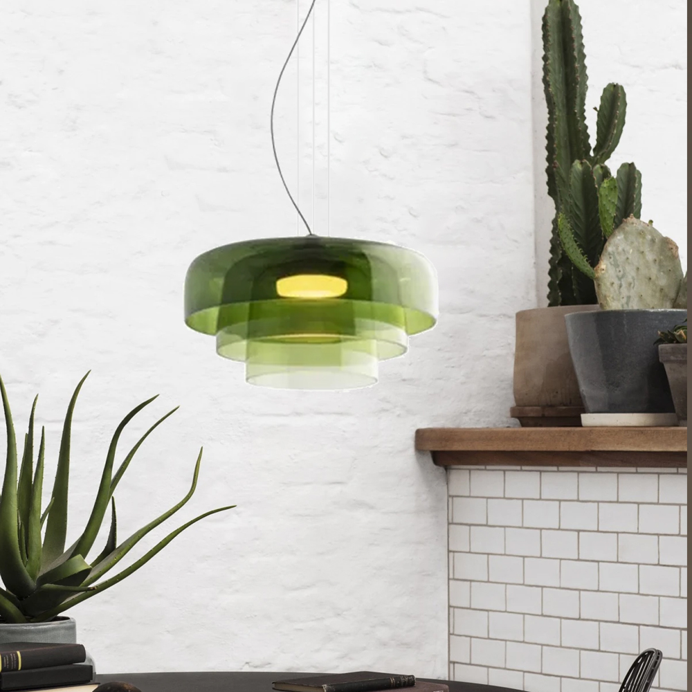 Nordic Triple Layer Glass Pendant Lights Dining Room  Chandelier