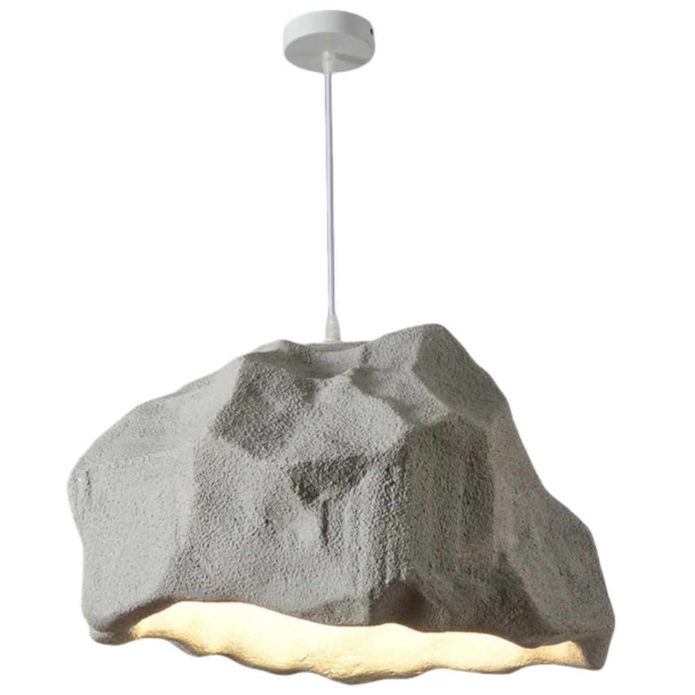 Dining Room Mountain Shape Resin Pendant Light Wabi-sabi Style Microcement Lampshade