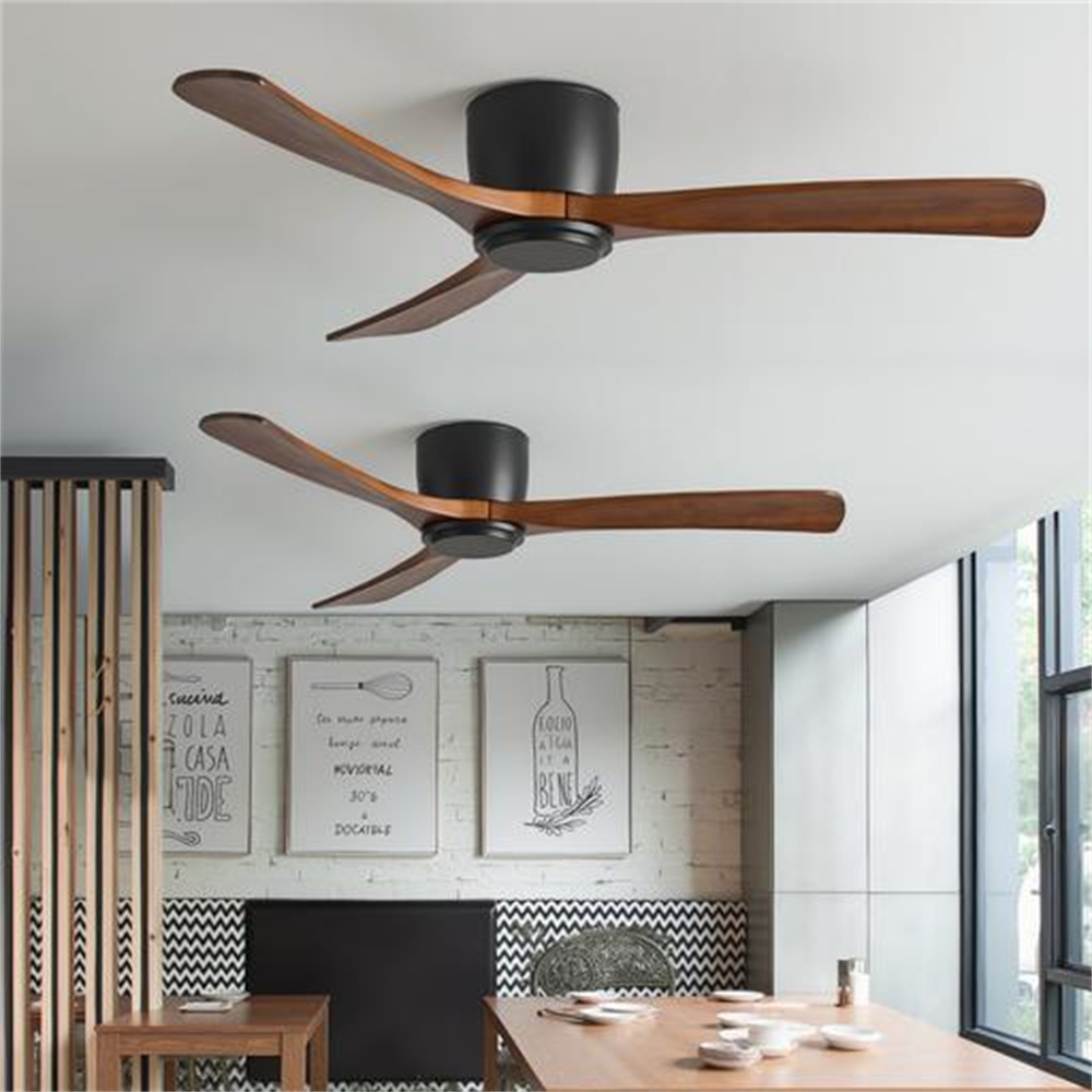 Nordic Wooden Ceiling Fan Light Fixture Minimalist LED Ceiling Lamp for Bedroom