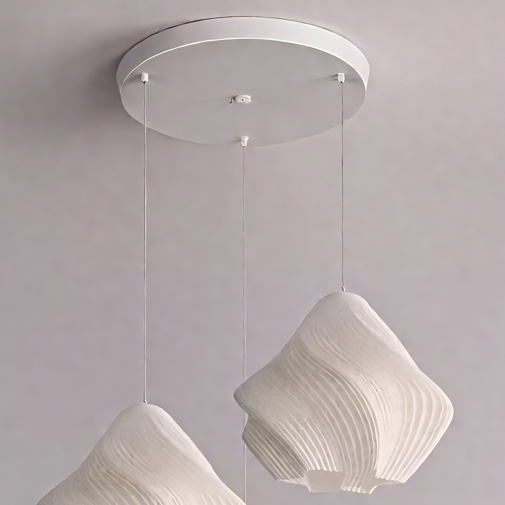 3 Head Cream Pendant Light Dining Room Bedroom Simple Small Chandelier