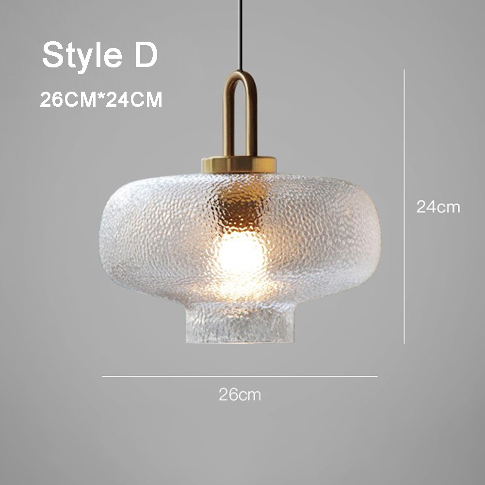 Clear Glass Pendant Light Shade With Brass Fitting