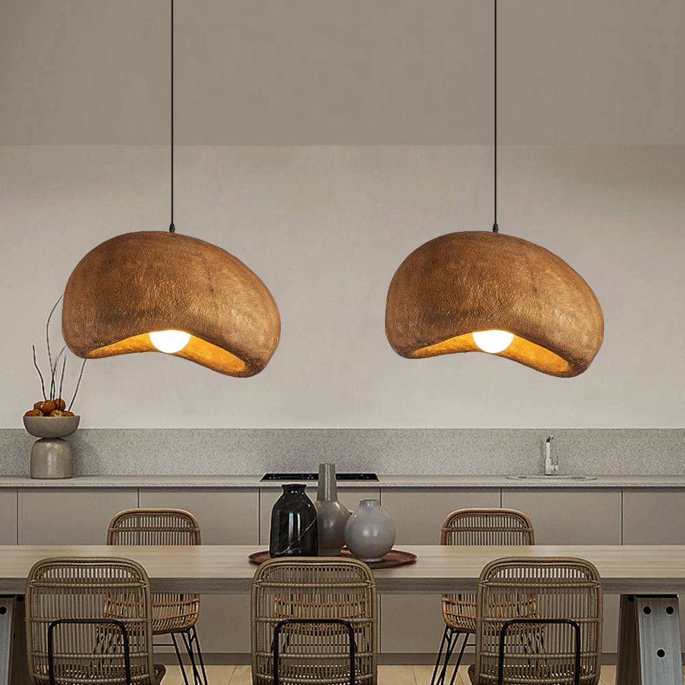 Nordic Brown Resin Oval Pendant Light