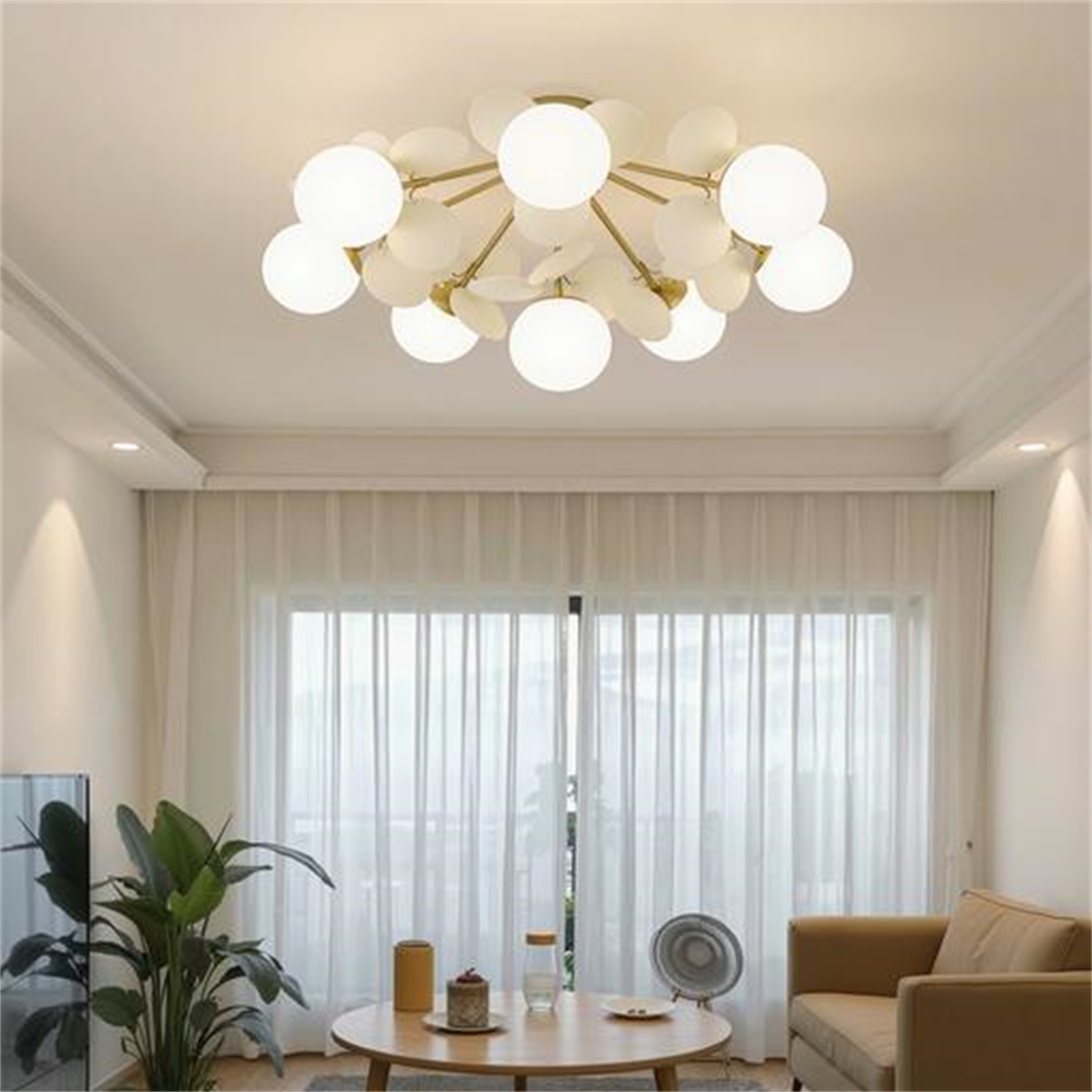 Nordic Ceiling Lamp Colorful Elegant Living Room Creative Glass Magic Bean Chandelier