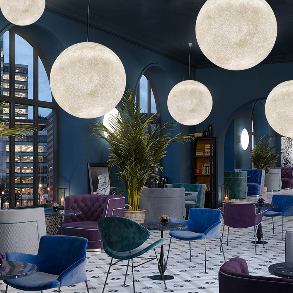 Creative Moon Pendant Light Ball Lamp