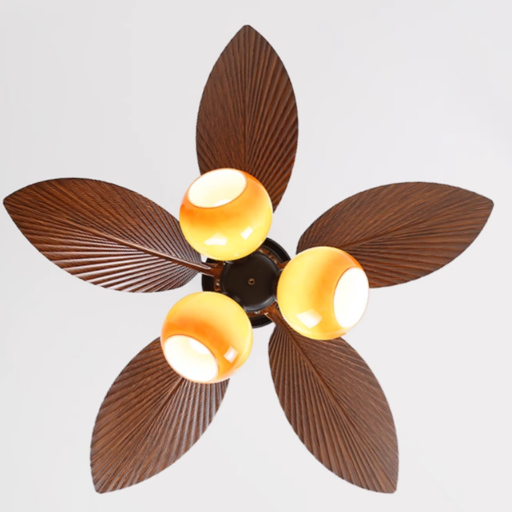 Mid-Century Style Mini Ceiling Fan Light  Dinning Room Bedroom Light Fan All In One