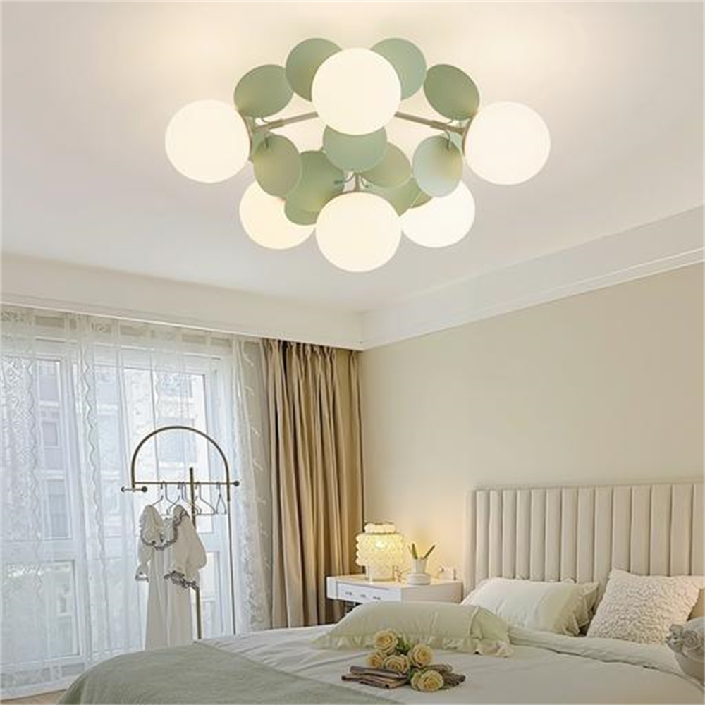 Nordic Ceiling Lamp Colorful Elegant Living Room Creative Glass Magic Bean Chandelier