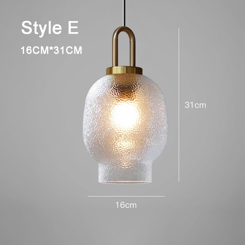 Clear Glass Pendant Light Shade With Brass Fitting
