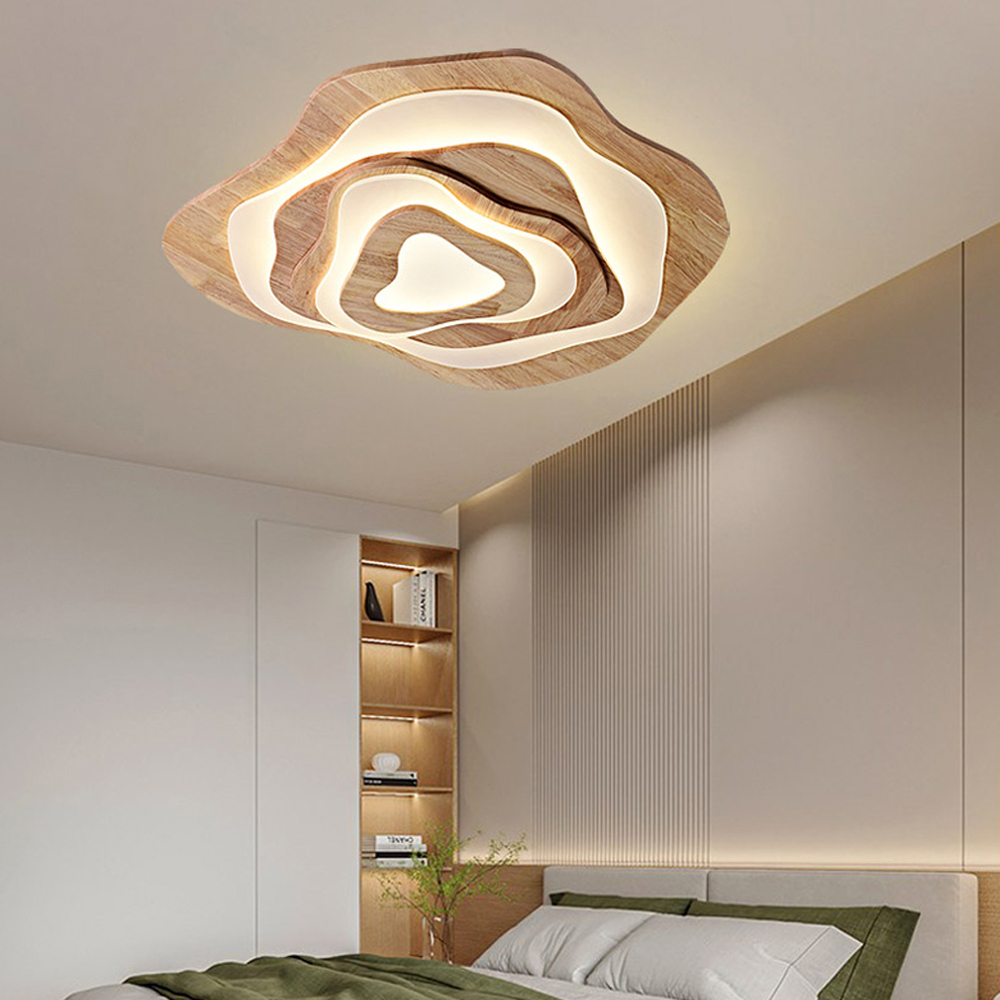 Nordic Creative Art Design Bedroom Wooden Ceiling Lamp
