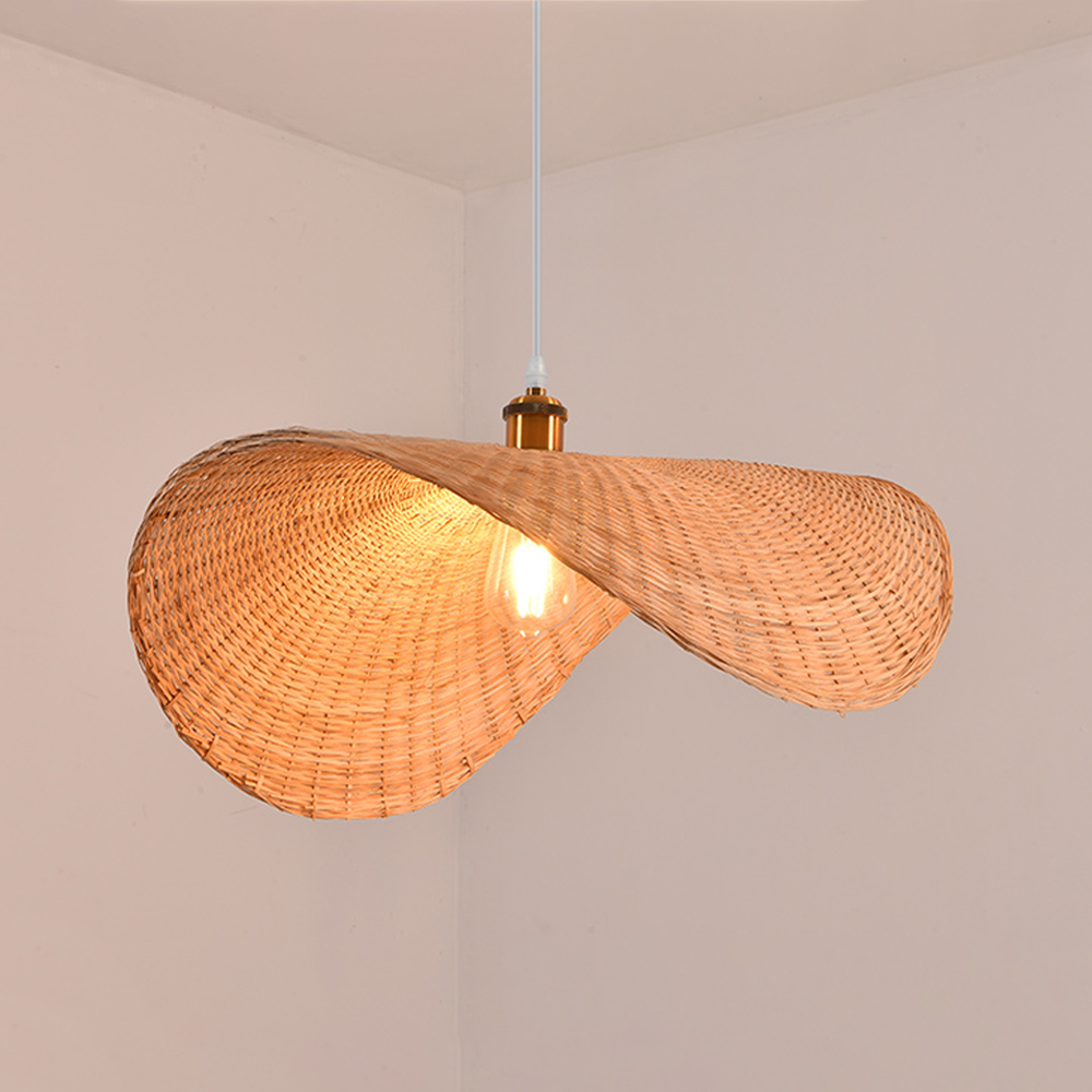 Handmade Bamboo Wicker Straw Hat Pendant Light Shade