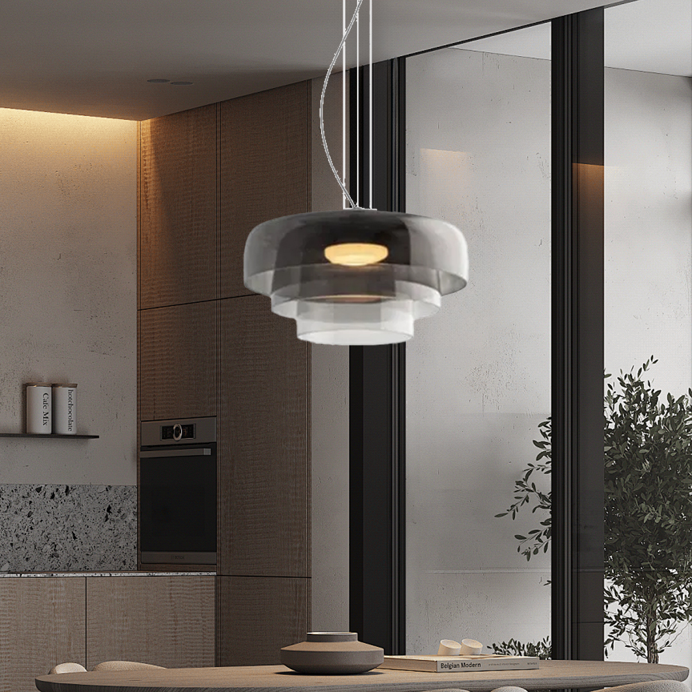 Nordic Triple Layer Glass Pendant Lights Dining Room  Chandelier