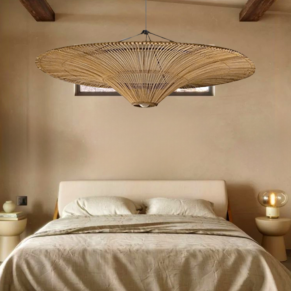 Large Modern Rattan Pendant Light Ceiling Lampshade 60CM
