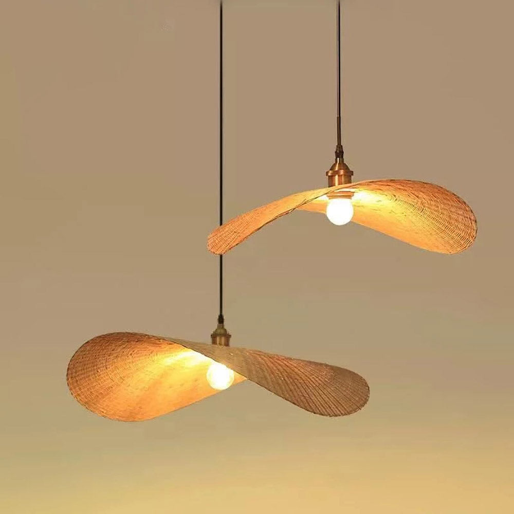 Bamboo Lotus Leaf Shaped Pendant Light