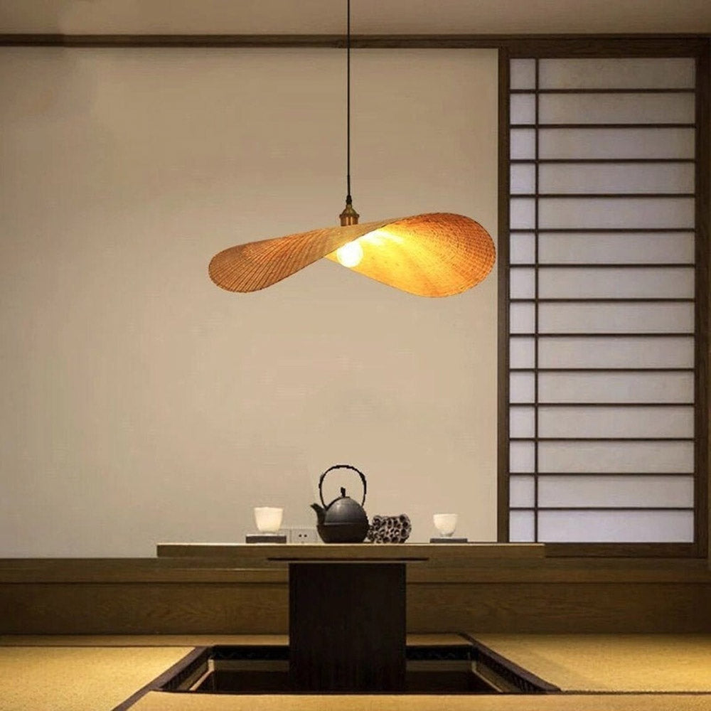 Bamboo Lotus Leaf Shaped Pendant Light