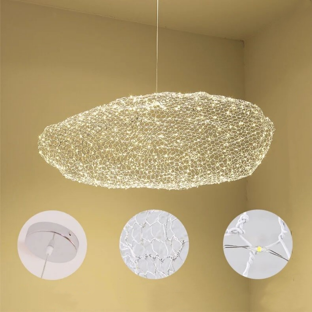Creative Cloud Chandelier Iron Wire Lampshade