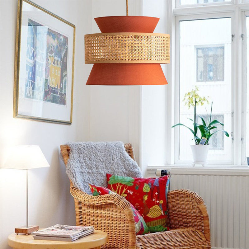 Home Decor Rattan Pendant Lampshade Weave Chandelier