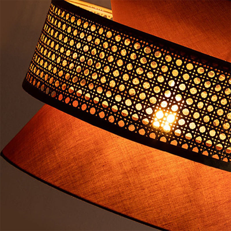 Home Decor Rattan Pendant Lampshade Weave Chandelier