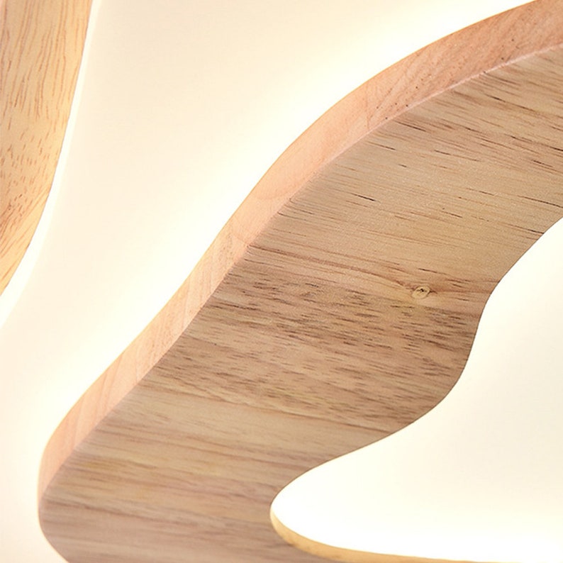 Flower Wood Ceiling Light Hardwired Wood Ceiling Lamp