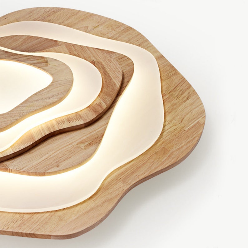 Flower Wood Ceiling Light Hardwired Wood Ceiling Lamp