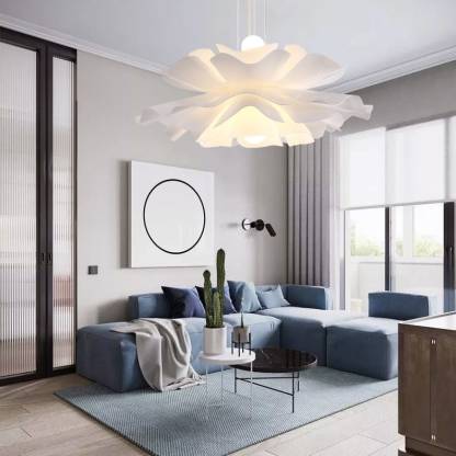 White Plastic Ceiling Light Metal Nordic pendant light Flower Chandelier Lighting