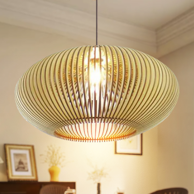 Modern Creative Wooden Pendant Light Living room Lampshade