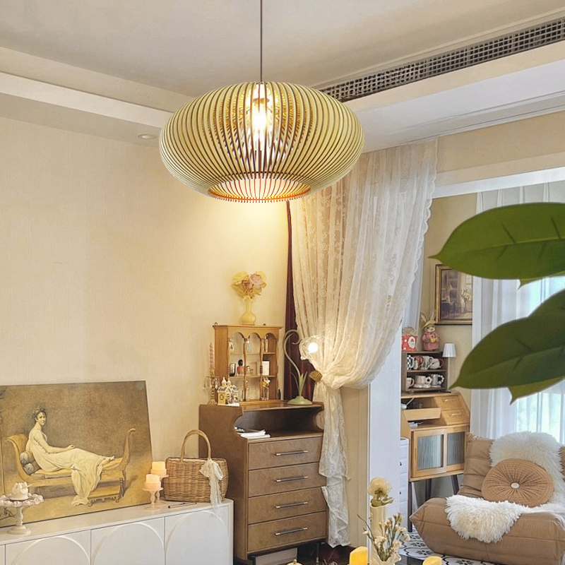 Modern Creative Wooden Pendant Light Living room Lampshade
