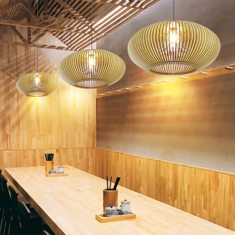 Modern Creative Wooden Pendant Light Living room Lampshade