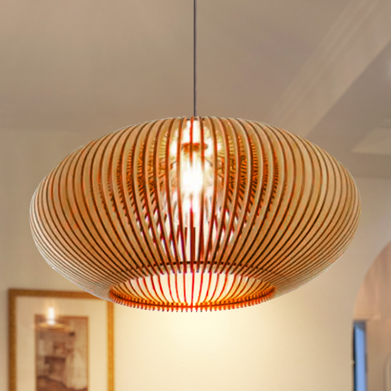 Modern Creative Wooden Pendant Light Living room Lampshade