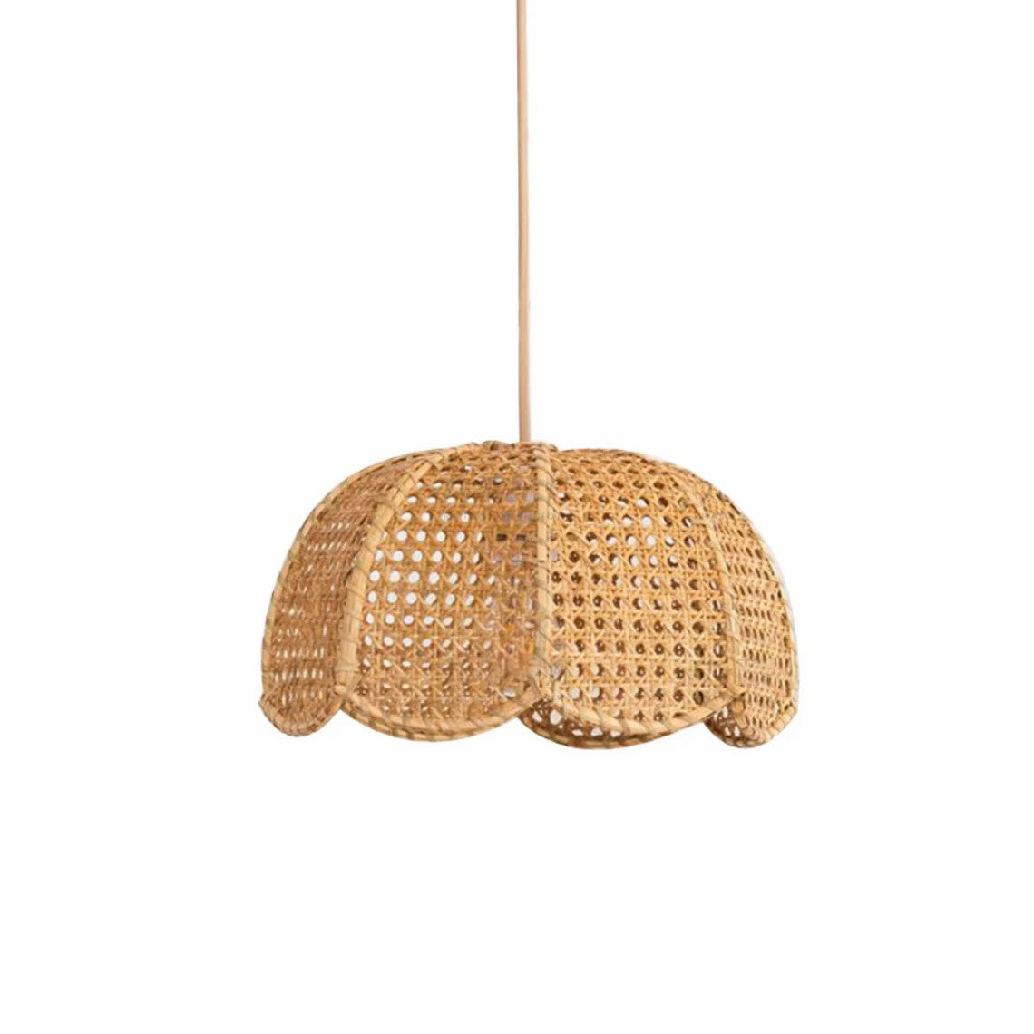 Rattan Scalloped Dome Pendant Lampshade Simplicity