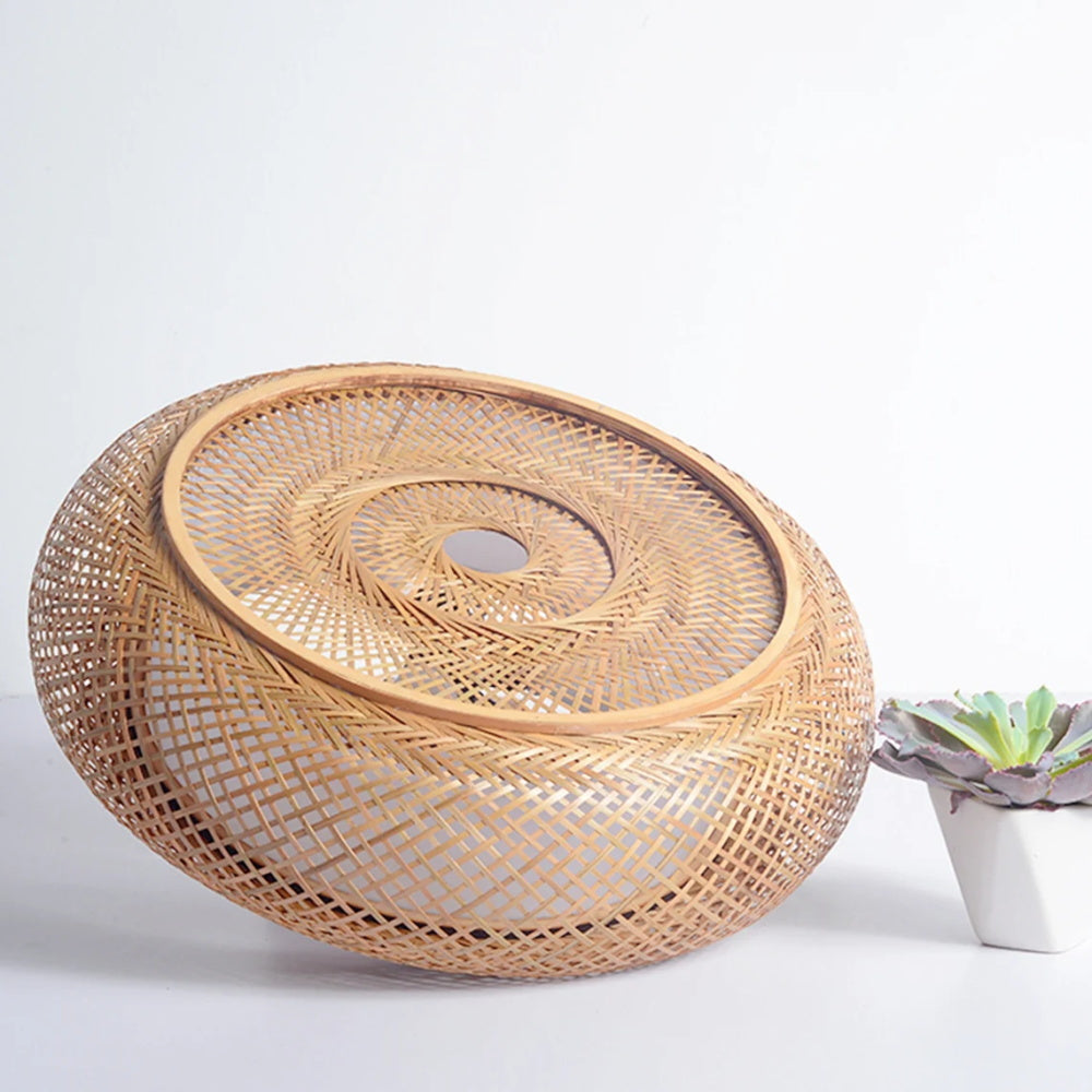 Post Modern Simple Drum Bamboo Ceiling Light