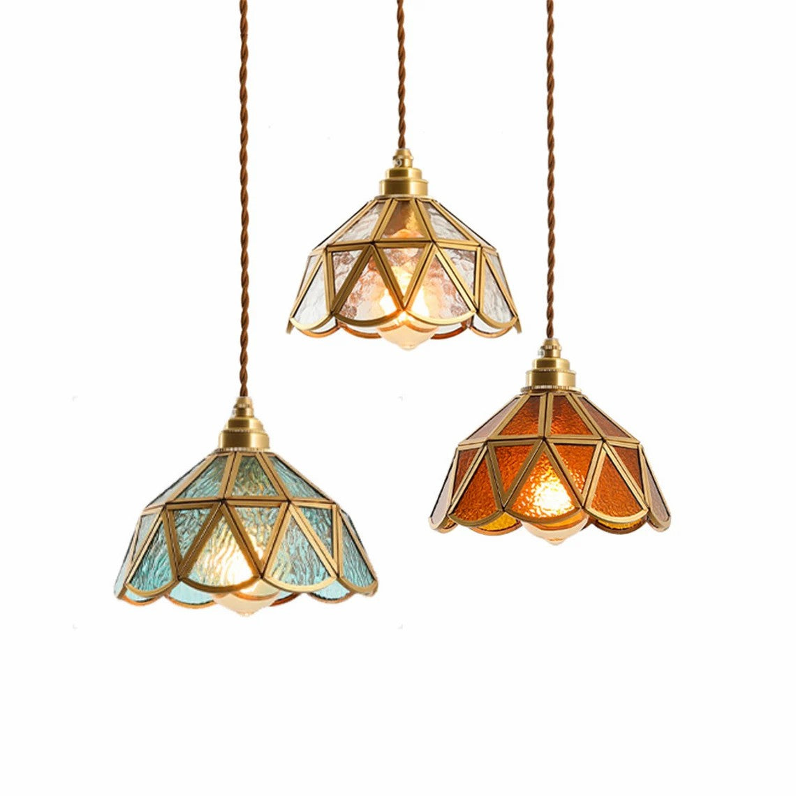 Clear Glass Shade Hanging Lamp Modern-Style