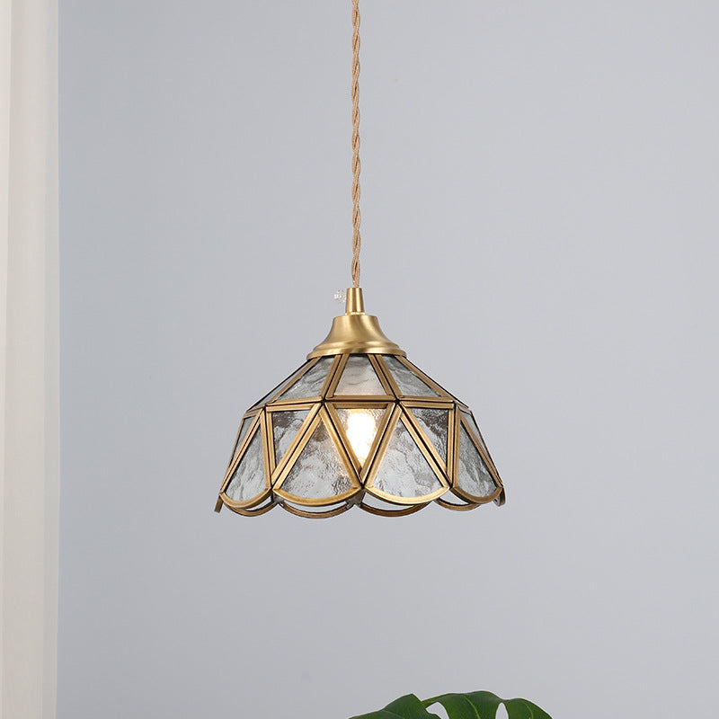 Clear Glass Shade Hanging Lamp Modern-Style