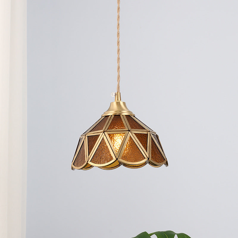 Clear Glass Shade Hanging Lamp Modern-Style