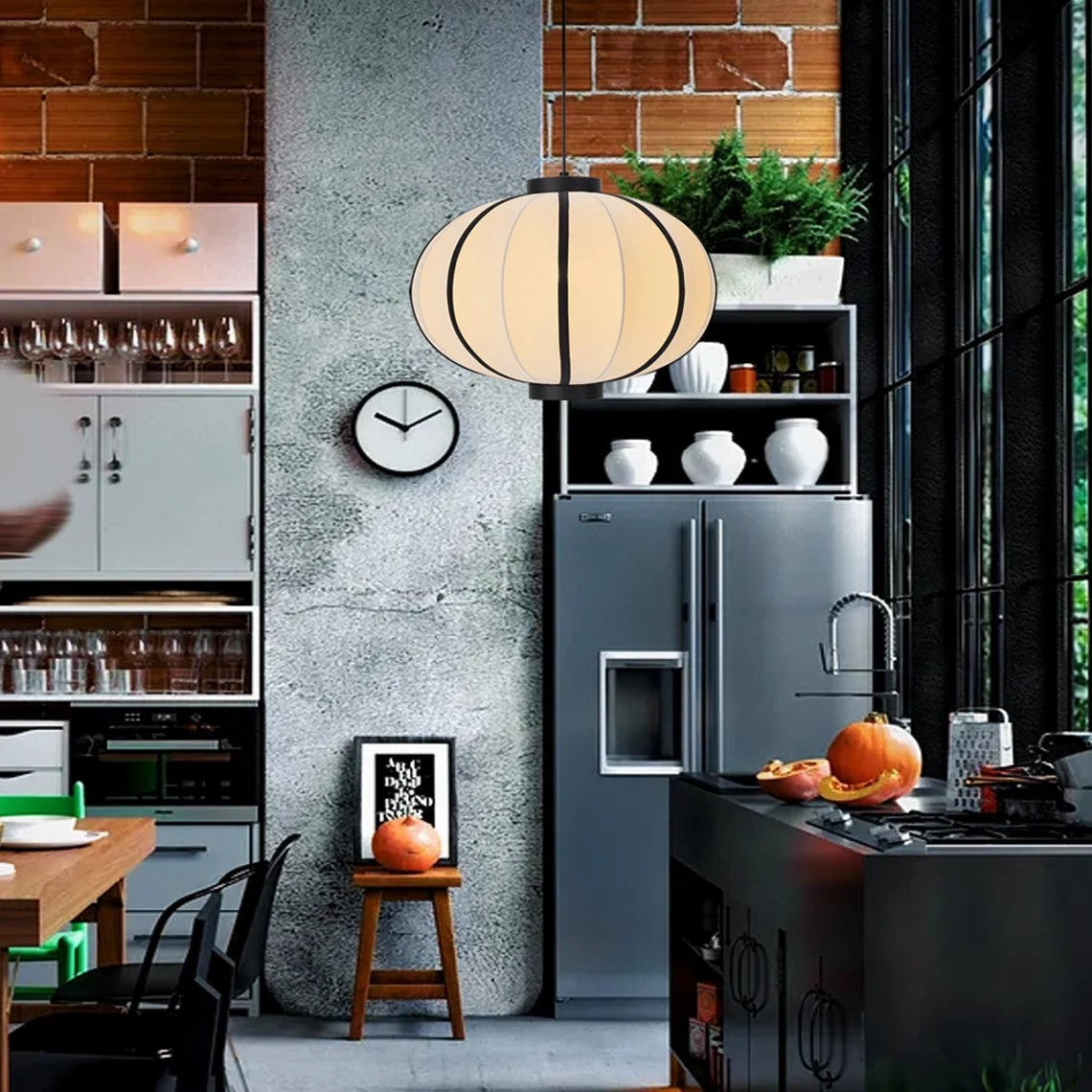 Simplicity Hanging Light with Fabric Lampshade