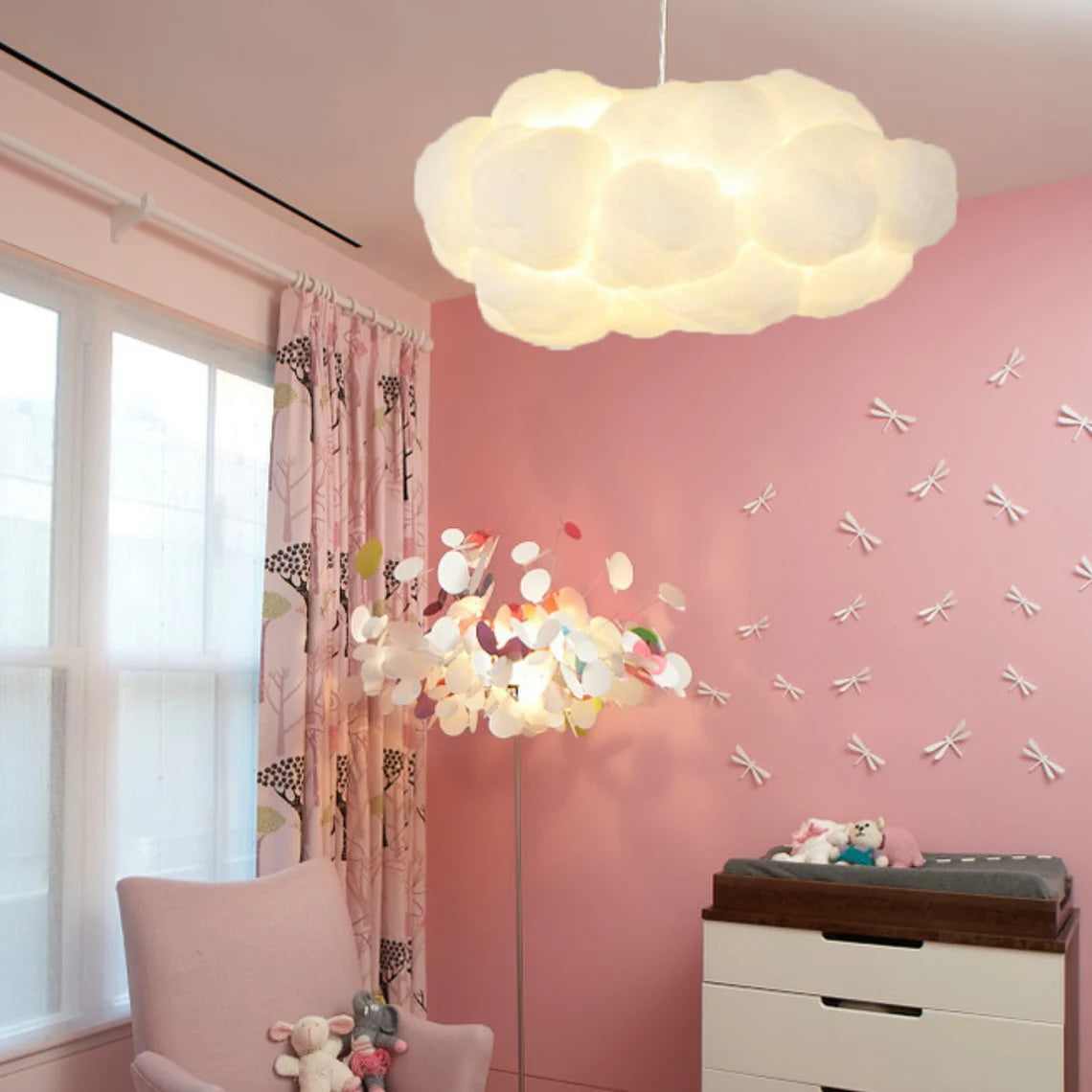 Clouds White Cotton Pendant Light