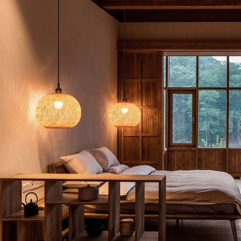 Bamboo Woven Chandeliers Decorative Pendant Lampshades