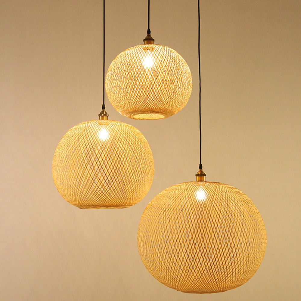 Bamboo Woven Chandeliers Decorative Pendant Lampshades