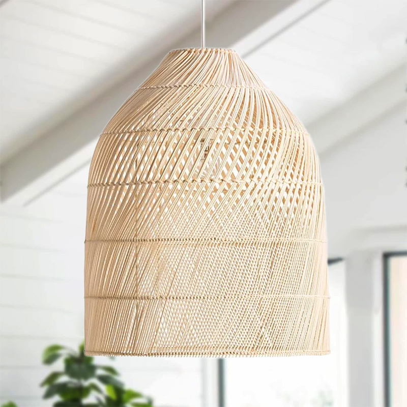 Classic Rattan Bell Dining Room Pendant Light