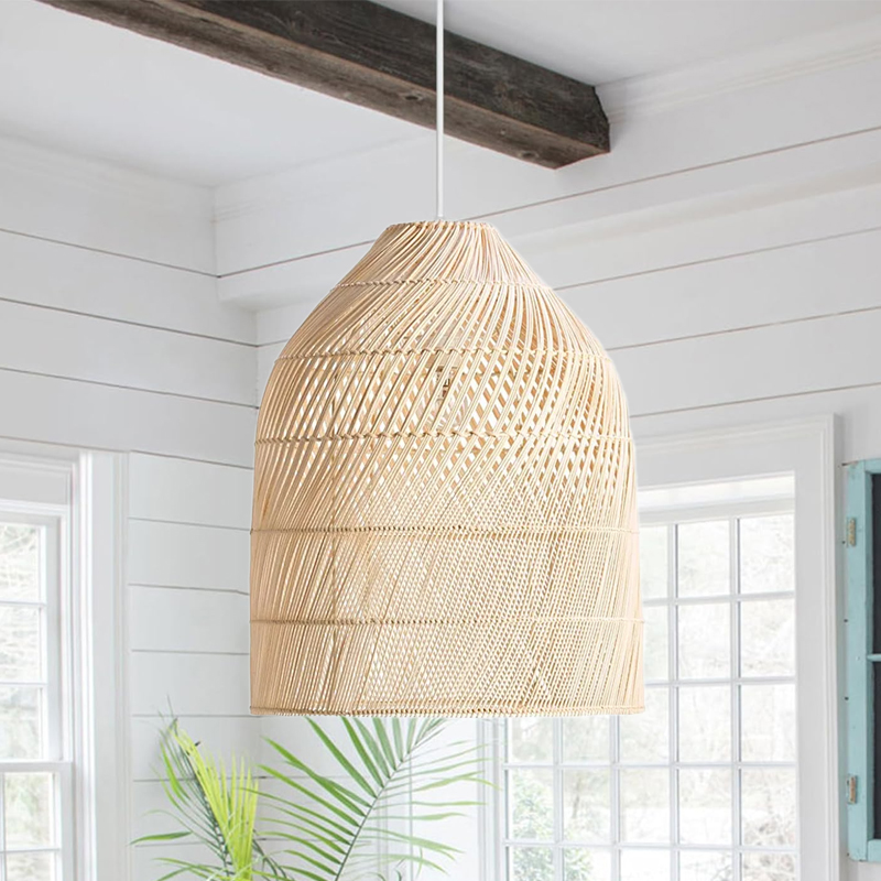 Classic Rattan Bell Dining Room Pendant Light