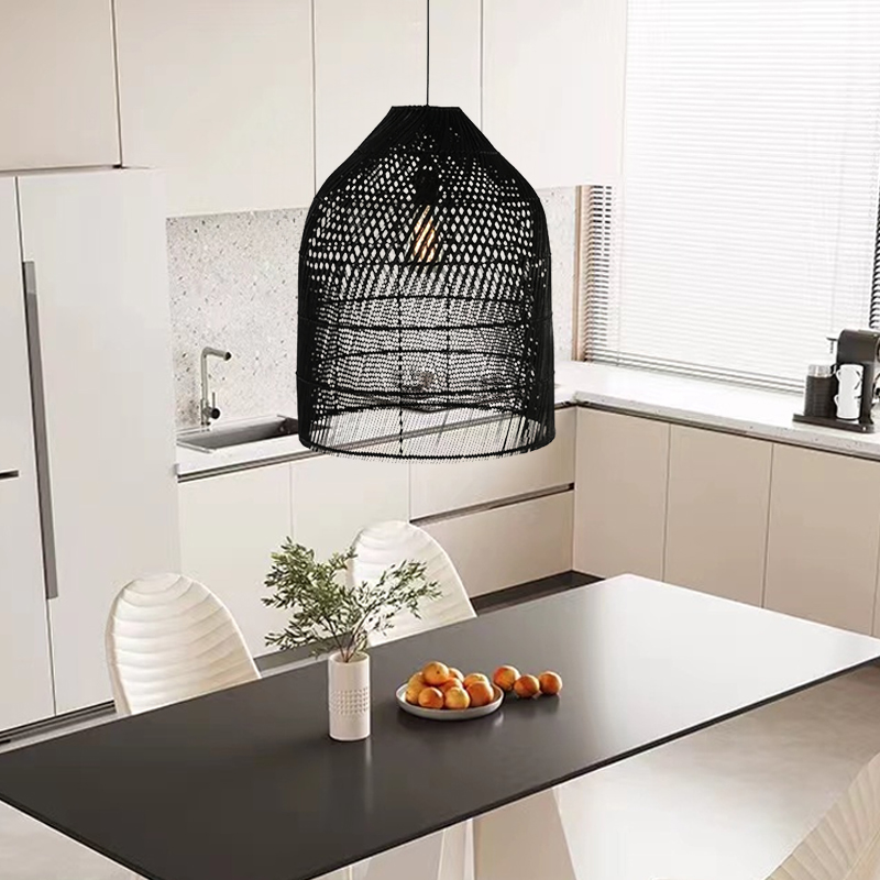 Classic Rattan Bell Dining Room Pendant Light