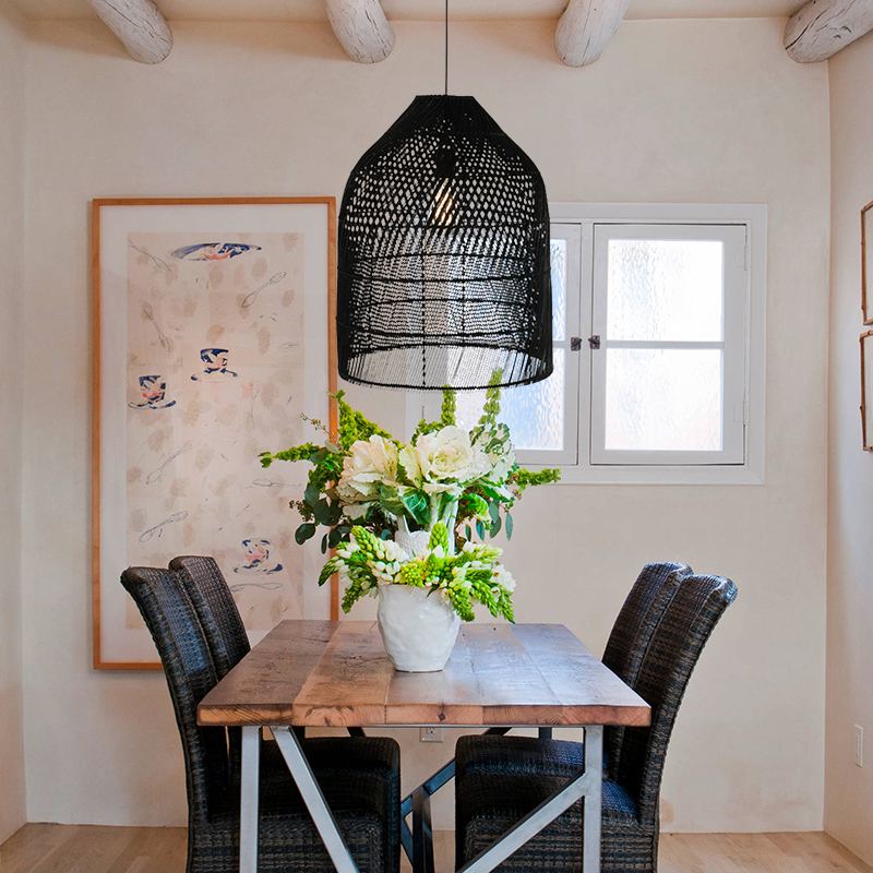 Classic Rattan Bell Dining Room Pendant Light