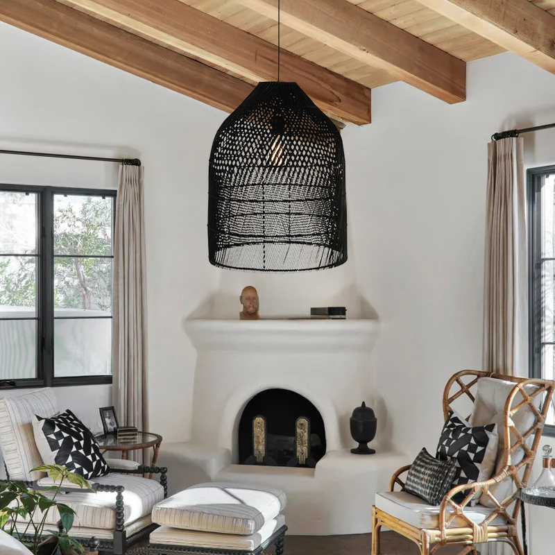 Classic Rattan Bell Dining Room Pendant Light