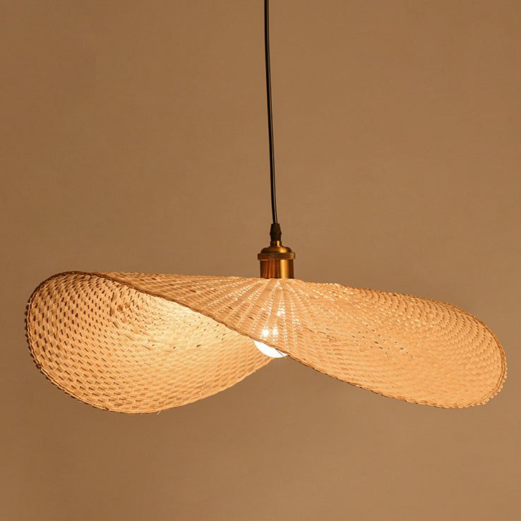 Bamboo Lotus Leaf Shaped Pendant Light