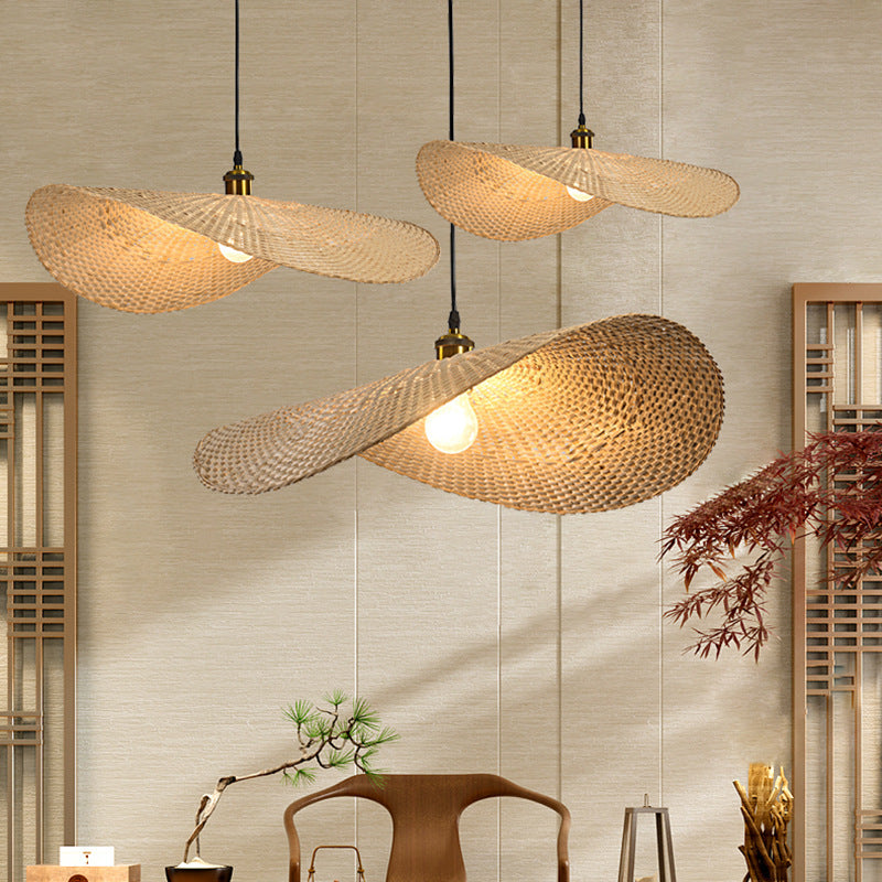 Bamboo Lotus Leaf Shaped Pendant Light